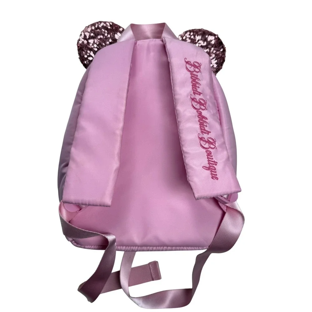 Disney Parks Bibbidi Bobbidi Boutique Pink Sequin‎ Tiara Mouse Ears Backpack